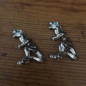 Sliver Dino earring